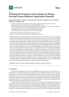 Tracking the Evolution of the Internet of Things Concept Across Different Application Domains