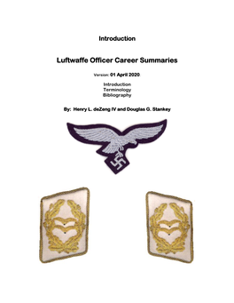 Luftwaffe Officer Career Summaries