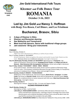 ROMANIA October 3-16, 2022