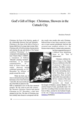 God's Gift of Hope : Christmas, Showers in the Cuttack City