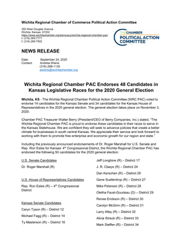 NEWS RELEASE Wichita Regional Chamber PAC Endorses 48