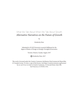 Alternative Narratives on the Future of Growth
