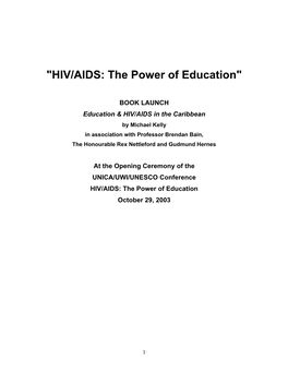 HIV/AIDS: the Power of Education"