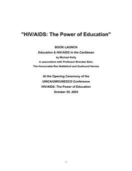 HIV/AIDS: the Power of Education