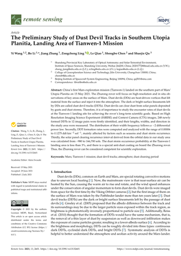 The Preliminary Study of Dust Devil Tracks in Southern Utopia Planitia, Landing Area of Tianwen-1 Mission