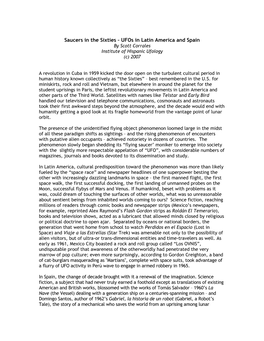 Saucers in the Sixties – Ufos in Latin America and Spain by Scott Corrales Institute of Hispanic Ufology (C) 2007