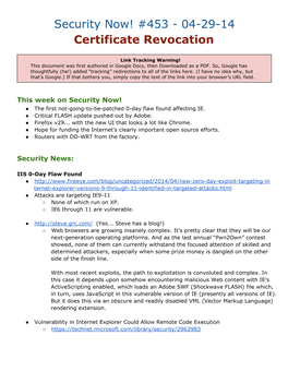 Security Now! #453 - 04-29-14 Certificate Revocation