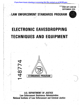 Eolectronic Eavesdropping Techniqudes and Equipment