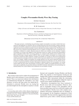 Complex Wavenumber Rossby Wave Ray Tracing