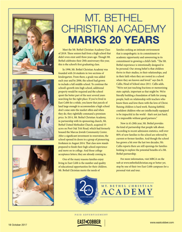 Mt. Bethel Christian Academy Marks 20 Years