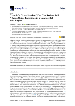 C3 and C4 Grass Species: Who Can Reduce Soil Nitrous Oxide Emissions in a Continental Arid Region?