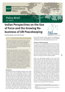 Indian Perspectives on the Use of Force and the Growing Robustness