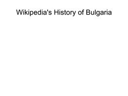 Wikipedia's History of Bulgaria