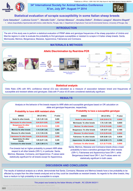 Statistical Evaluation of Scrapie Susceptibility in Some Italian Sheep