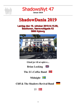 Shadowdania 2019 Side 20: Backing Tracks Side 21: Sponsorer Side 22: Bagsiden