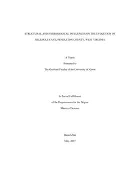 Structural and Hydrological Influences on the Evolution Of