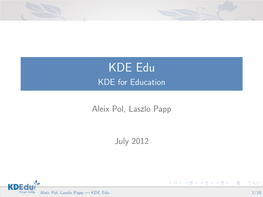 KDE for Education