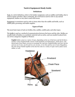 Horse Tack Equipment Guide