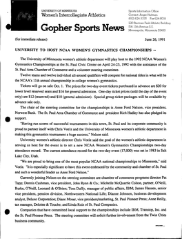Gopher Sports News Minneapolis, Minnesota 55455