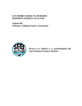 San Pedro Creek Watershed Sediment Source Analysis