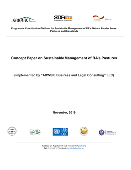 Concept Paper on Sustainable Management of RA's Pastures