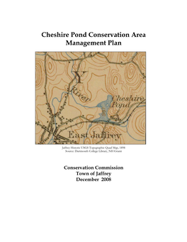 Cheshire Pond Conservation Area Management Plan