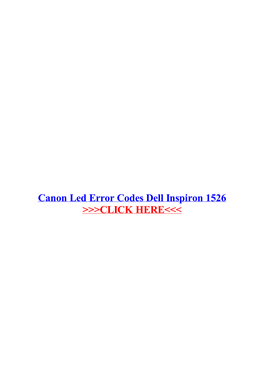 Canon Led Error Codes Dell Inspiron 1526