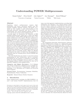 Understanding POWER Multiprocessors