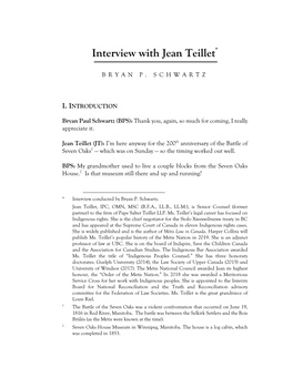 Interview with Jean Teillet*