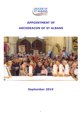 APPOINTMENT of ARCHDEACON of ST ALBANS September 2019