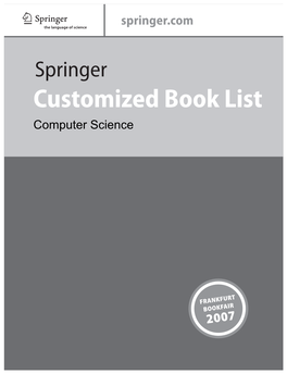 Customized Book List Computer Science