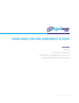 Work Made for Hire Agreement & Guide