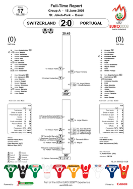 Full-Time Report SWITZERLAND PORTUGAL