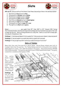 Slate at Talyllyn Many Slate Tiles Came from Quarries in North Wales