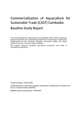 Cambodia: Baseline Study Report