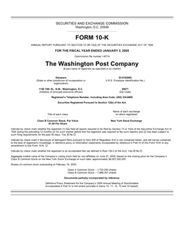 FORM 10-K the Washington Post Company