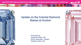 Update on the Colored Diamond Market at Auction