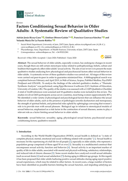 Factors Conditioning Sexual Behavior in Older Adults: a Systematic Review of Qualitative Studies