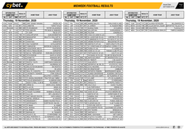 Midweek Football Results Midweek Football