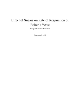 Effect of Sugars on Rate of Respiration of Baker's Yeast