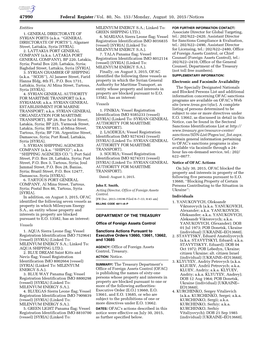 Federal Register/Vol. 80, No. 153/Monday, August 10, 2015