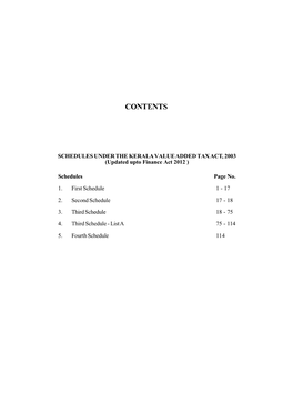 VAT Schedules Updated up to Finance Act 2012