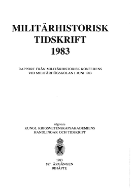 Milit Arhistorisk Tidskrift 1983