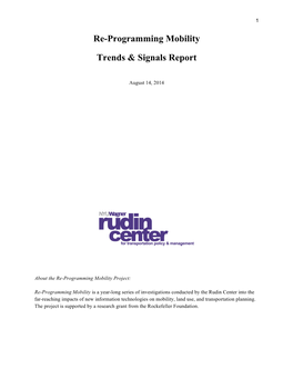 Re-Programming Mobility Trends & Signals Report