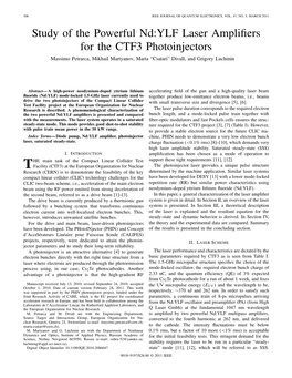 Study of the Powerful Nd: YLF Laser Amplifiers for the CTF3 Photoinjectors