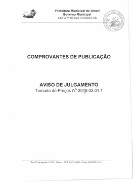 Comprovantes De Pubicações