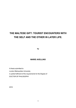 The Maltese Gift: Tourist Encounters with the Self and the Other in Later Life