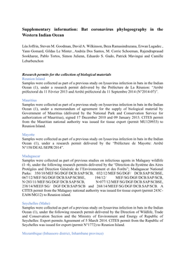 Bat Coronavirus Phylogeography in the Western Indian Ocean