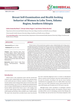 Breast Self-Examination and Health Seeking Behavior of Women in Leku Town, Sidama Region, Southern Ethiopia