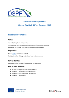 DSPF Networking Event – Vienna City Hall, 31St of October, 2018